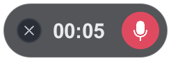 The red microphone bubble with a timer